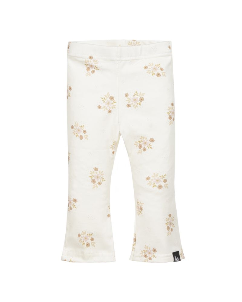 Flared pants flowers dots earthy